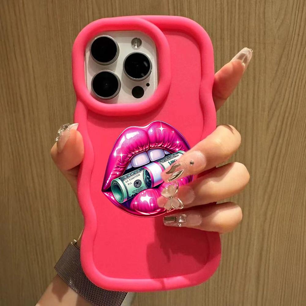 LZ18 Lips kiss Wave Silicone Phone Cases for Samsung A15 S23 FE S24 Ultra A34 A54 A14 A55 Motorola G32 OnePlus Soft Cover