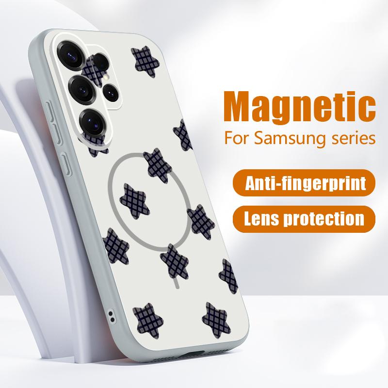 Lucky Stars Planet Pattern Case For Samsung Galaxy S26 Ultra S25 Edge S24 Plus S23 FE S22 A17 A54 A55 A56 A57 5G Magnetic For Magsafe Matte Cover