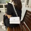 Premium texture temperament versatile urban commuting solid color chain small square bag simple casual shoulder messenger bag