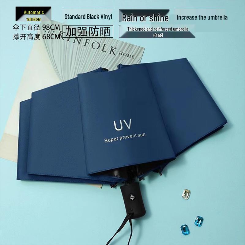 Creative Fruit Dual-Use Rain & Shine Black Umbrella with Thick Sun Protection and UV Defense