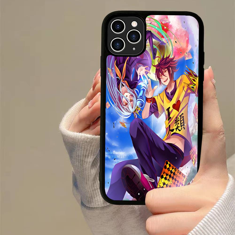 N-No Game No life Phone Case Silicone PC+TPU For For iPhone  11 12 13 14 15 16 Plus Pro Max Cover