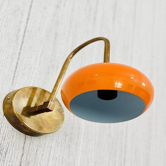 Mid-Century Modern Orange Wall Sconce  Retro Brass Light Fixture Inspired Wall Lamp