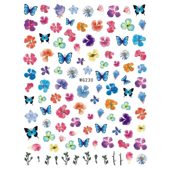 Весенние бабочки 3D наклейки для ногтей наклейки DIY украшения для ногтей водонепроницаемые