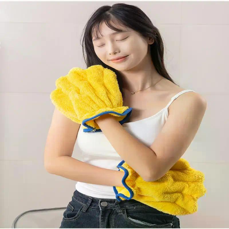 Dry Hair Towel Coral Velvet Ladies Microfiber Quick-Dry Bath Gloves Absorbent Fast Dry Ladies Towel