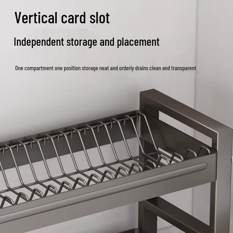 3-Tier Carbon Steel Countertop Dish Drying Rack with Cutting Board Holder