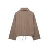 Womens Fall Casual Zip-up Jacket Slim Fit Turn-down Collar Long Sleeve Outerwear