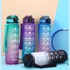 Large Capacity 1000ml Gradient Color Frosted Plastic Water Bottle With Straw For Sports And Office Use