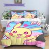 Pikachu Patterned Pillowcase & Duvet Cover Set Bedroom Bedding Perfect Gift for Anime Admirers.-TING