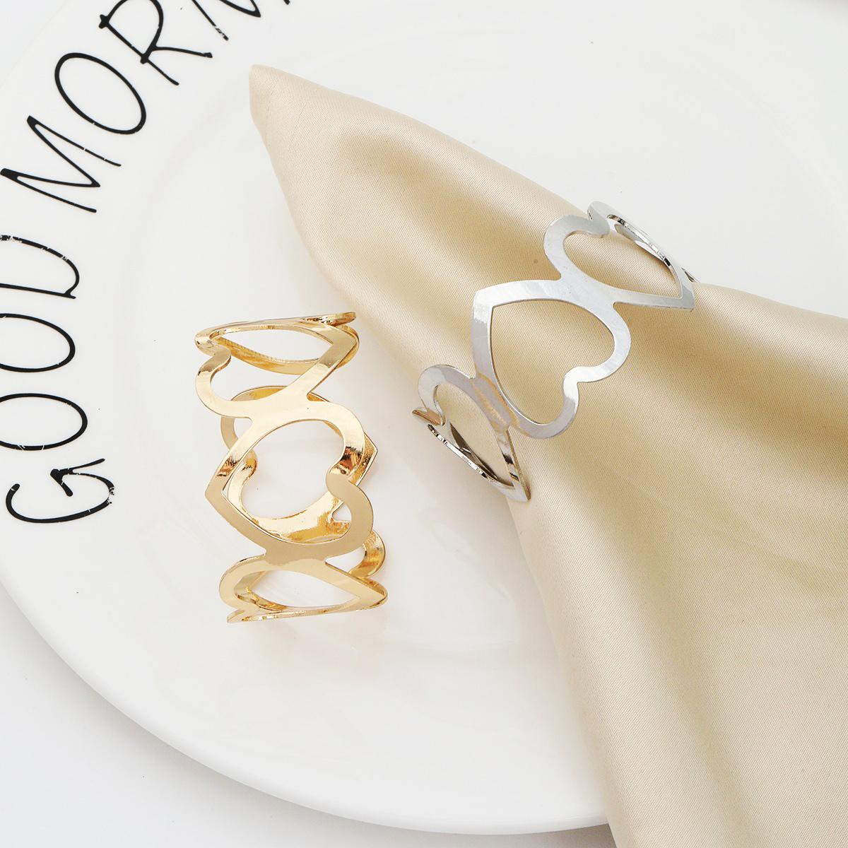 

Metal Peach Heart Napkin Ring Hotel Fine Decoration Napkin Clasp золотой