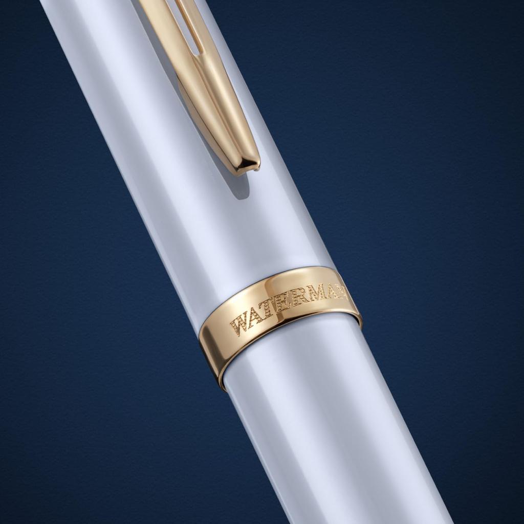 WATERMAN Impression White GT Fountain Fine Gift Luxury 2225545 Pen, Nib, Boxed, Gift,
