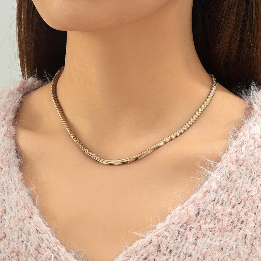 1 design de nicho colar corrente osso de cobra cor dourada alto temperamento decoração diária simples luxo leve