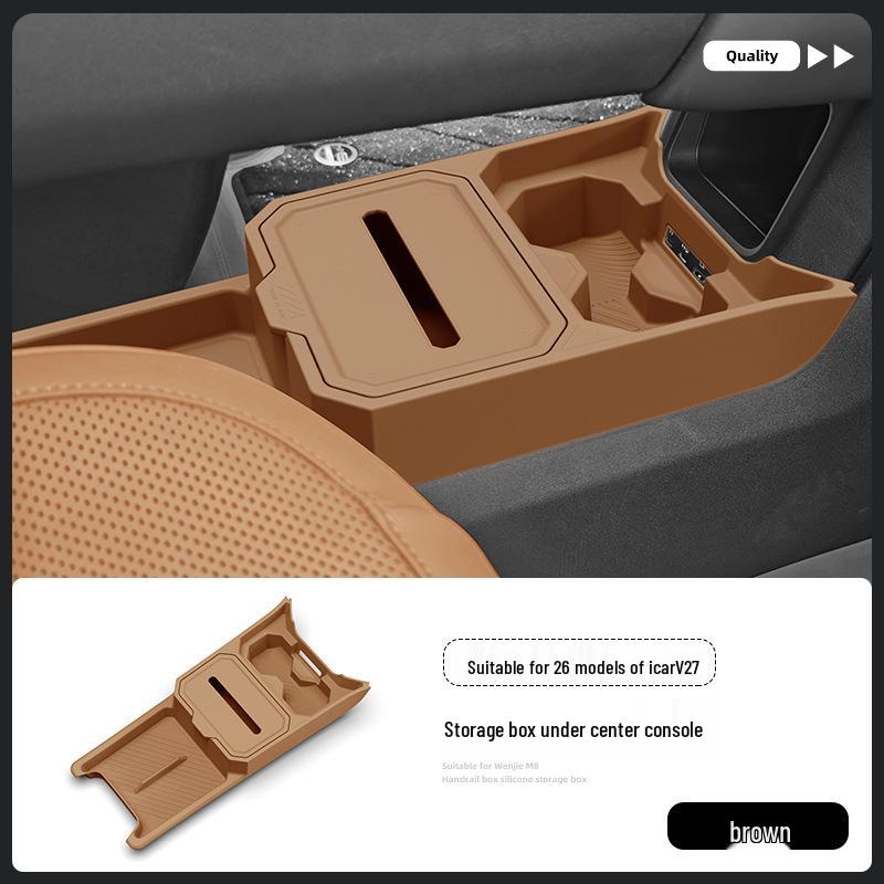 Fits 26 Chery ICAR V27 Models: Center Console Lower Storage Box Organizer & Specialty Car Accessories