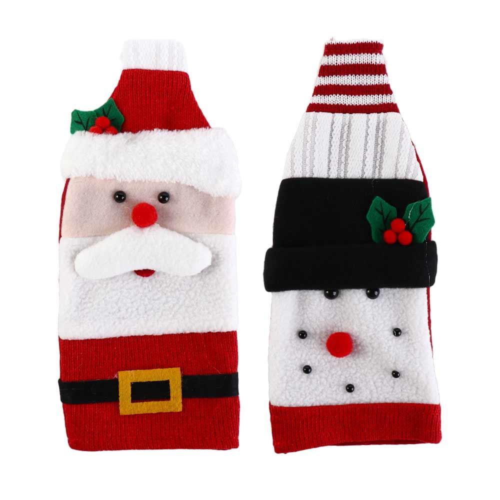 Santa Clause Wine Bottle Decorative Case Cloth Wine Bottle Accessories  Table