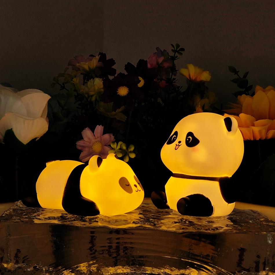 New Panda LED Night Light Living Room Cute Panda Plastic Lamp Bedside Decor Creative Kids Night Light Birthday Gift