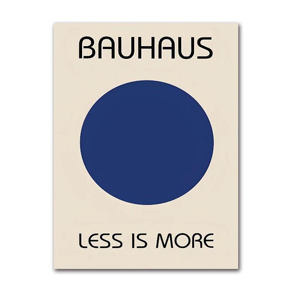 Nordic Striped Bauhaus Abstract Geometric Line Art Poster, Self-Adhesive Waterproof Wall Sticker for Cafe & Bar Room Decor