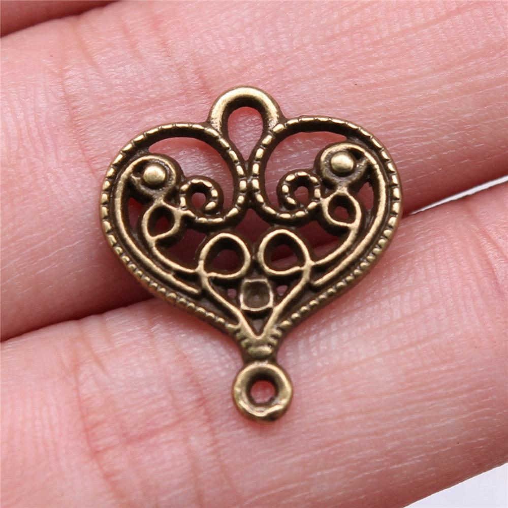 Heart Connectors Love Symbol Antique Bronze Zinc Alloy Jewelry Making DIY Jewelry Making Style Pendant Connectors
