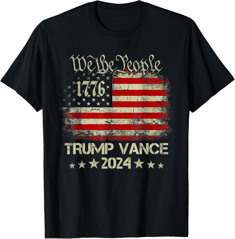 Trump Vance 2024 US Flag Election President 2024 T-Shirt Unisex T-Shirt L