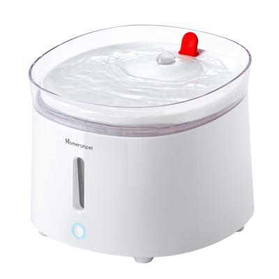 Homerunpet Cat Dog Pet Automatic Waterer Ceramic Quiet Wireless Pump Large Capacity 2L 2 Watering Modes Easy To Assemble Easy To Clean with Filter LED