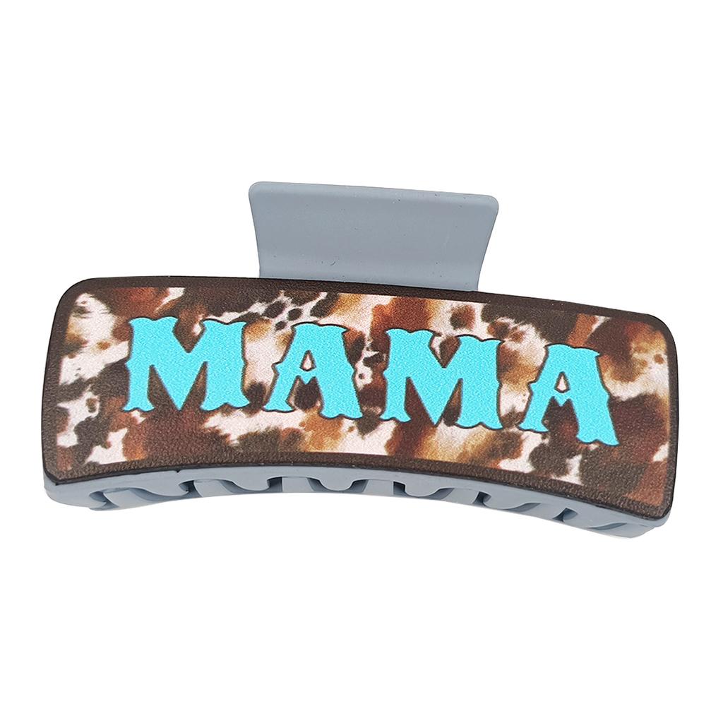 Vintage Western Cowboy Hair Clip Women Leather Printed Shark Hair Claws Mother's Day Hair Accessories