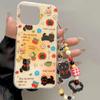 IDM Großes Loch Niedliche Schwarze Katze mit Ständer und Kette für Apple 17/15 Promax Handyhülle für IPhone