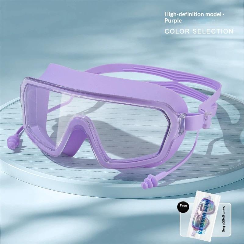 

Large Frame Anti Fog Swim Goggles With Ear Plugs Panoramic Wide View Waterproof Swimming Glasses For Adults Pool Beach Water Spo A3