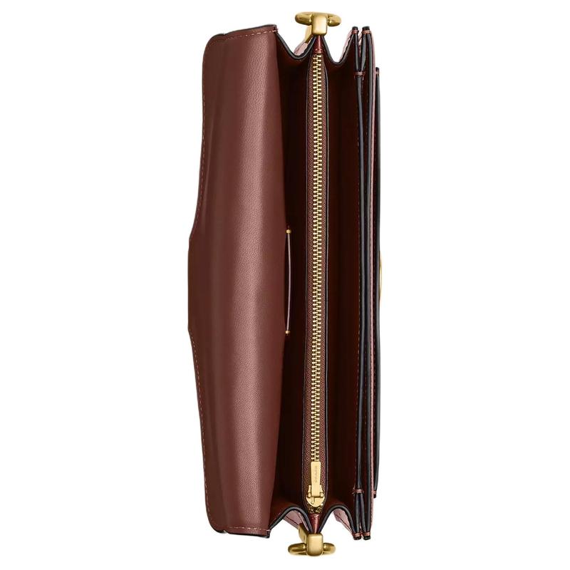 Coach Tabby 26 Gold Hardware Detachable Shoulder Strap Smooth Leather Handy Crossbody Shoulder Bag Medium Women's Dark Brown