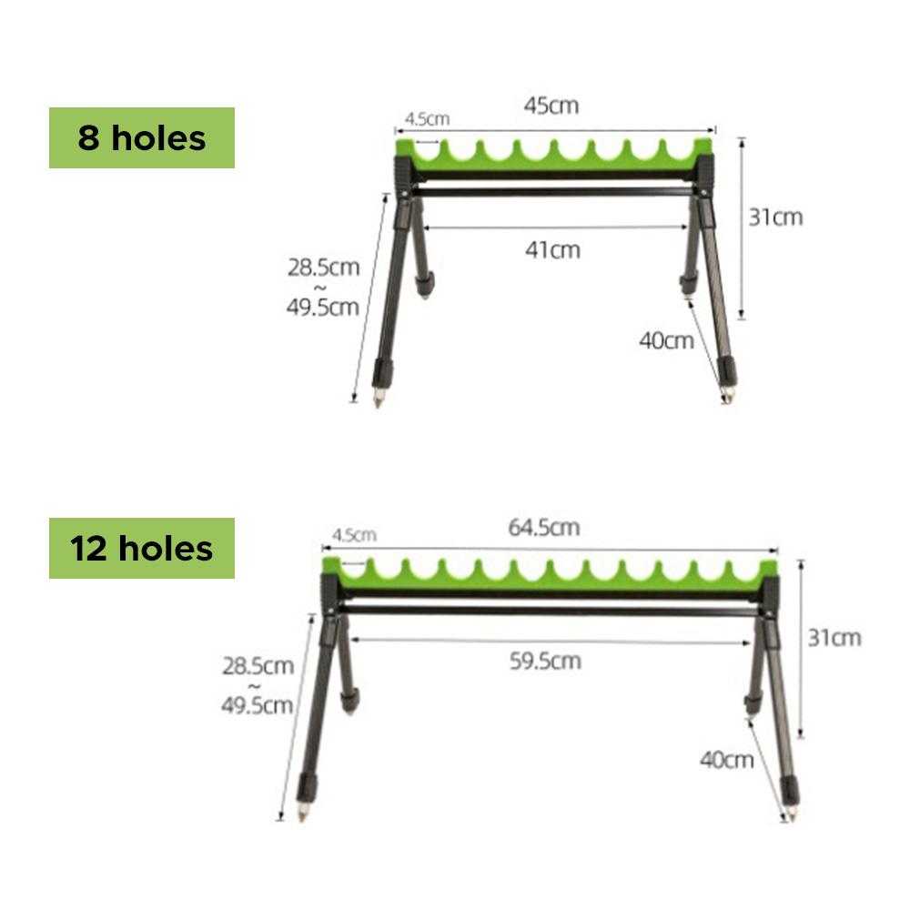 Adjustable 2-section Fishing Rod Holder Zinc Alloy 4-Leg Fishing Pole Holder