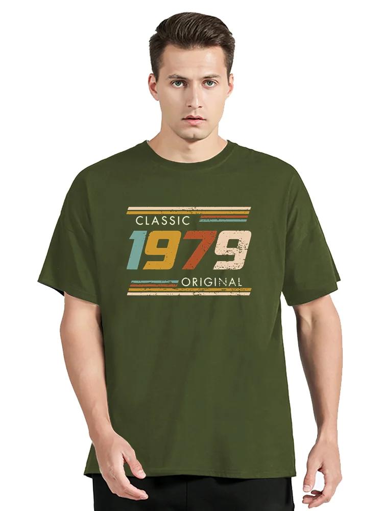 Lustiges 1979 Original Vintage T-Shirt Sommer Grafik Baumwoll-T-Shirt Streetwear Kurzarm Geburtstagsgeschenke T-Shirt Herren Kleidung