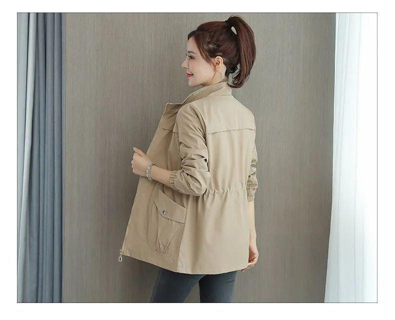 Women's Slimming Trench Coat with Stand Collar - 2024 Spring/Autumn Fashion