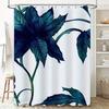 Green Leaf Print Shower Curtain Waterproof Bath Decoration Home Decor