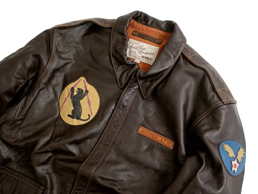 Leather Jacket WORK OF ART BIG BEAUTIFUL DOLL 6191051 55 BROWN Japan M to Japanese size [AVIREX] A-2 Men's (equivalent M)