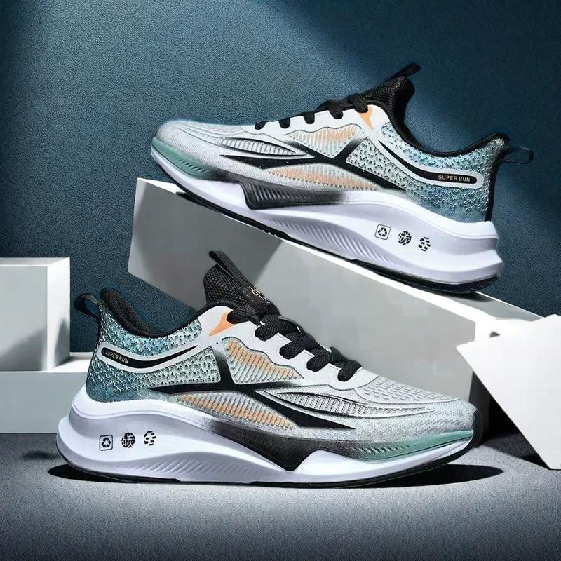 Spring and summer sports shoes men's shock absorption lightweight large size high school entrance examination racing shoes learn mesh breathable yo