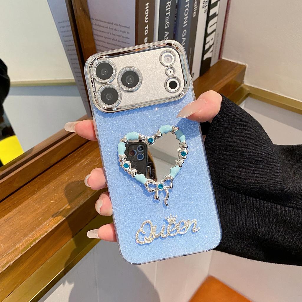 Love Nectarine 3D Makeup Mirror compatible for iPhone 16 Pro Max phone case for 15 Pro Soft-edged 14 Plus 17 promax Cover