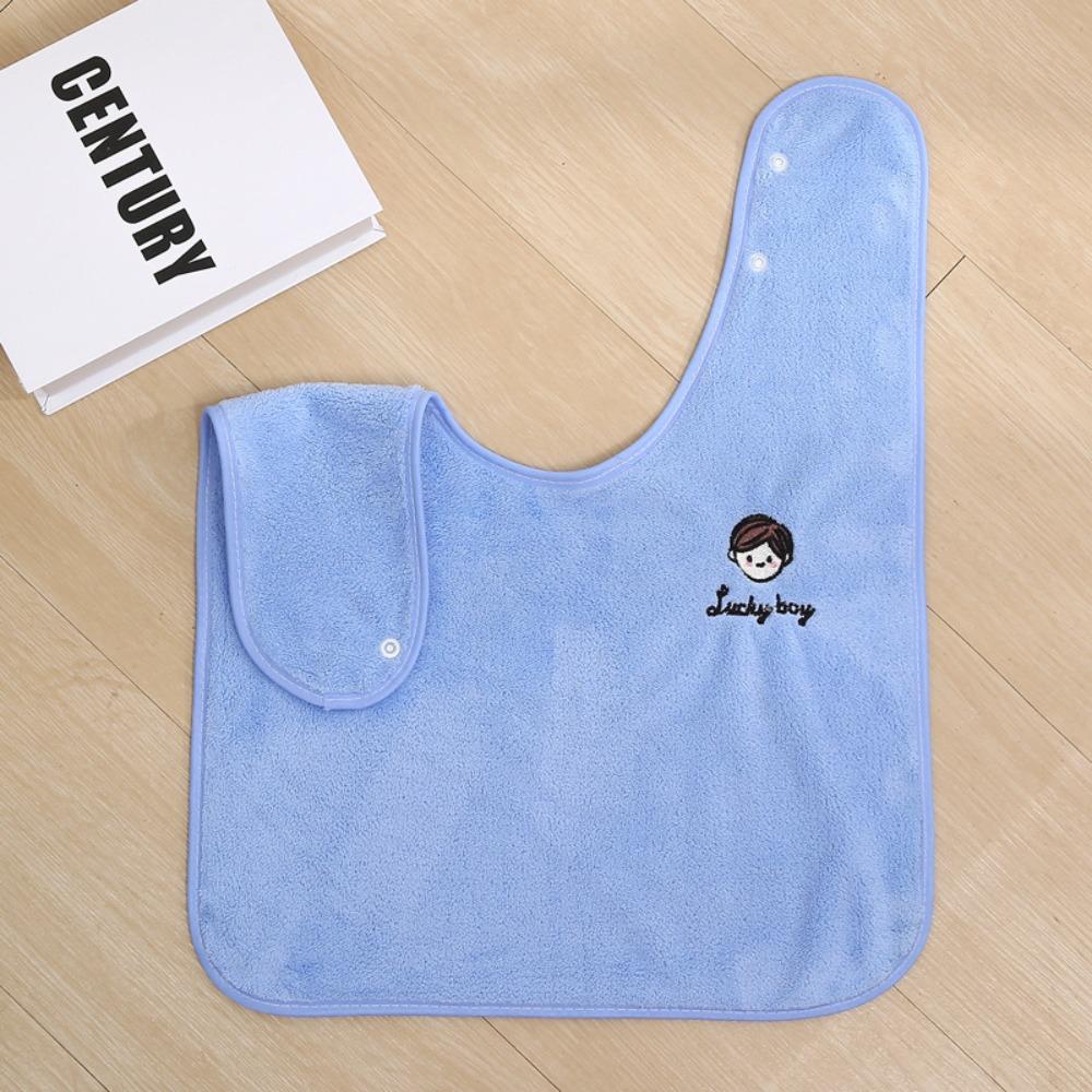 Skin Friendly Children's Washcloth Adjustable Snaps Toddler Face Towel for Feeding Eating