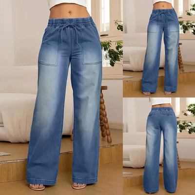 Women's Fashion Loose Everything Casual Trend Wide Leg Jeans Women's High Waisted Straight Pants