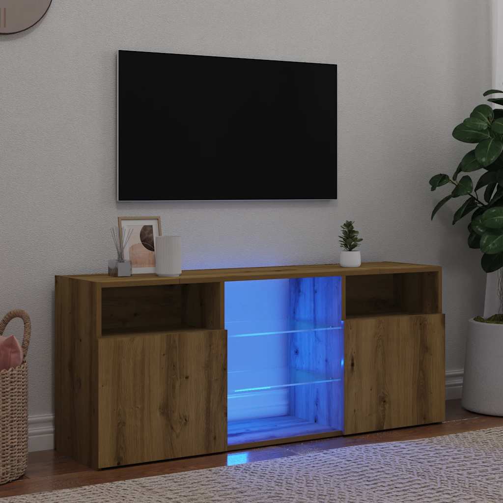 Vidaxl TV-Schrank mit LED-Beleuchtung, Artisan-Eiche, 120x30x50 cm