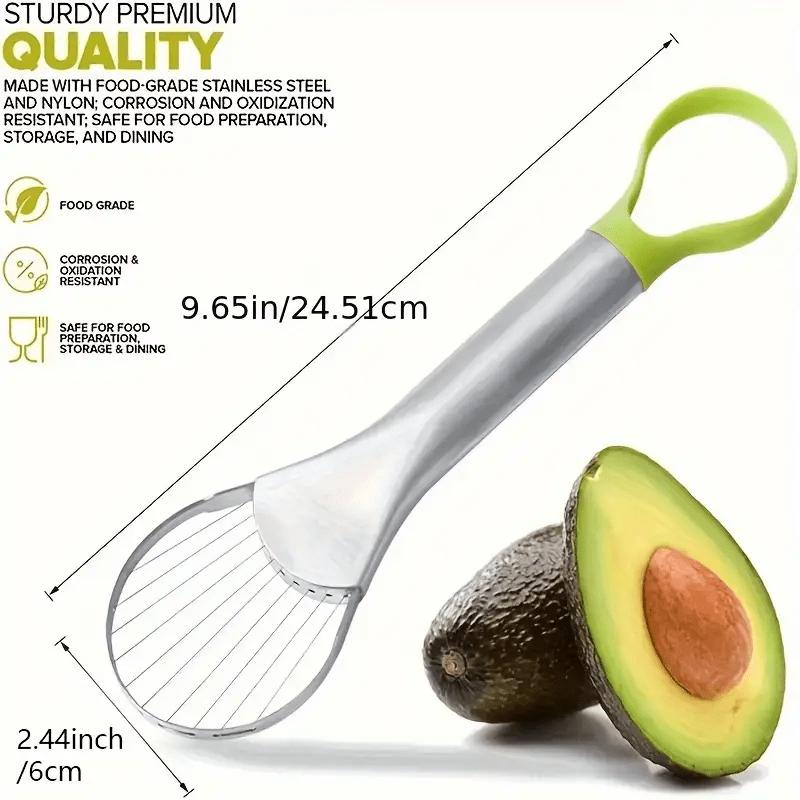 1pc 2-In-1 Avocado Slicer: Effortlessly Peel, Core, and Slice Hass Avocados with Stainless Steel Construction, Outdoor Kitchenware, Essential Tools