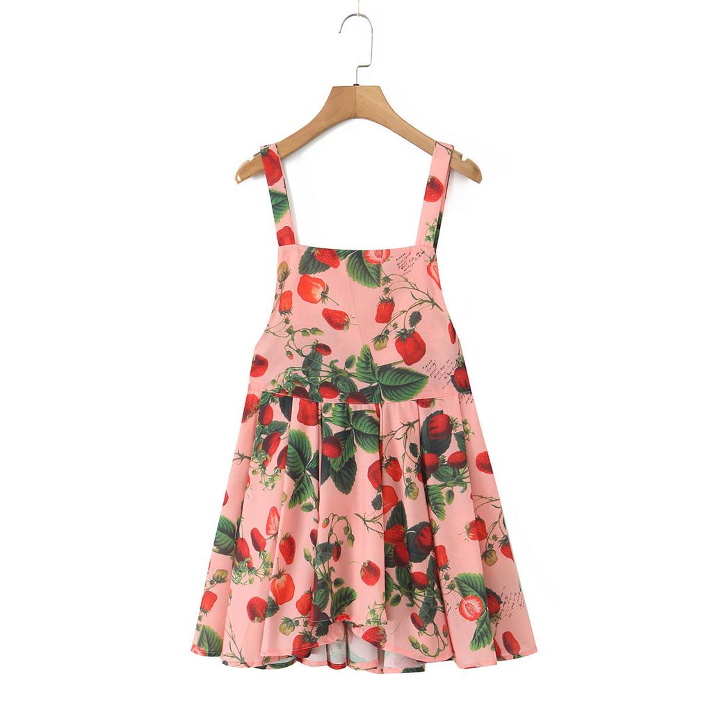 French sweet age-reducing vacation style seaside beach suspender dress summer unique chic shirt skirt set