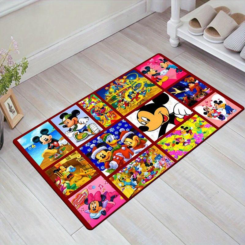 

1pc Disney Mickey Mouse and Minnie Pattern Carpet Area Rug Non slip Carpet Hand Washable Floor Mat Suitable For Living Room Bedroom Home Decor 60cm by 90cm