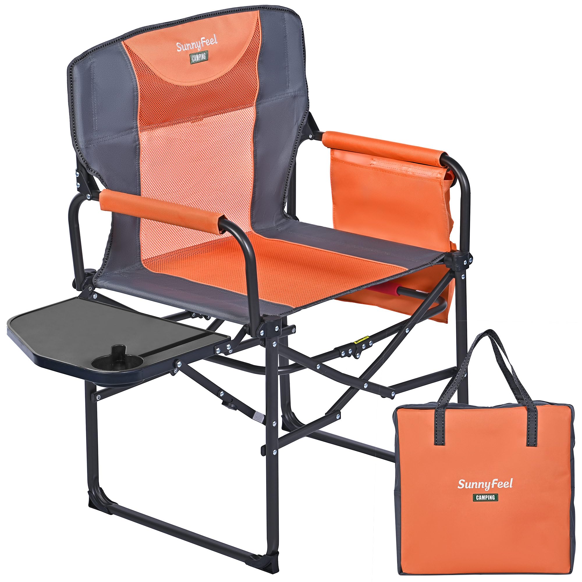 

SunnyFeel Outdoor с боковым столиком для отдыха Складной низкий стул для кемпинга с местом для хранения, Складной, Столик, Стул, Кемпинг, Открытый воздух, Стул, Компактный, оранжевый