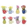 8Pcs Miniature Resins Vase Magnets For Fridge Office Decors Magnetic 3D Bud Vases Flower Pot Refrigerator Ornaments