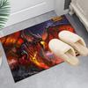 1PC Dragon's Fiery Warcraft Game Floor Mat for Living Room, Game Rooms, Office, Bedroom, Office Floor Mat Playful Design, Christmas Fan Gifts