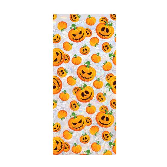 Halloween Window Sticker Stained Glass Style Witch Bats Decal Removable Pumpkins Ghosts Static Window Cling for Party Decoration