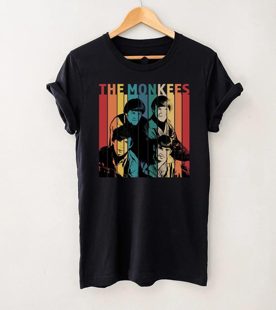 The Monkees Retro Vintage Kollektion Schwarzes T-Shirt Größe S-5XL Unisex T-Shirt