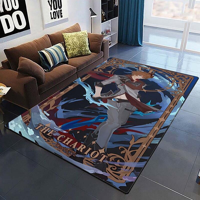 Genshin Impact Teppiche, Wohnzimmer-Dekoration, Schlafzimmer, Salon, Teetisch, Bereich, Teppich, Matte, weiches Flanell, große Teppiche und Baby-Geschenkteppich