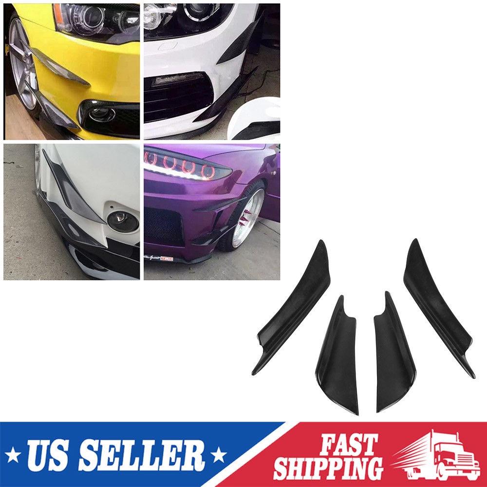 

Premium Quality Universal 4pcs Car Front Bumper Lip Splitter Fins Body Spoiler Kit