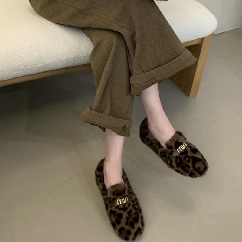 Winter Shoes Women Round Toe Slip-on Female Footwear Loafers Fur Casual Sneaker Autumn Modis Slip On Dress Moccasin New Fall
