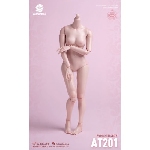 Tbmodel Worldbox 1/6 Scale Figure, Female, Articulated Body Set, Cosplay Action Figure, AT201, White Skin, No Head or Clothes, Includes Interchangeabl
