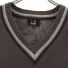 Dunhill Hergestellt in Italien Pullover mit langen Ärmeln und V-Ausschnitt S Anthrazitbraun Gestrickt Herren Gebraucht