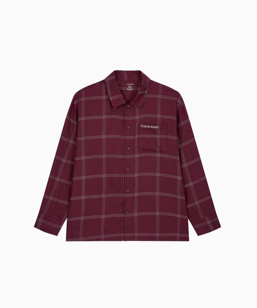

[CK] Men s Ultra Soft Flannel Long Sleeve Button Down_NM289739O [Shipped from Korea] 100% Authentic Dark Purple - S